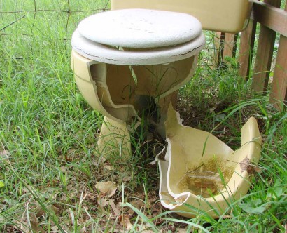 Broken commode.
