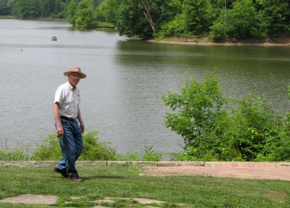 Dad in front of Salt Fork Reservoir