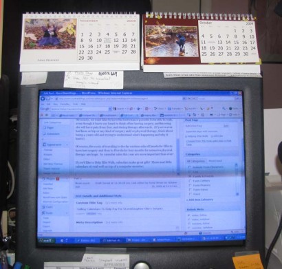 Calendars Sitting On Top Of Computer Monitor Calendars Sitting On Top Of Computer Monitor