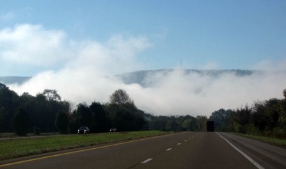 Fog hanging over Tennessee River