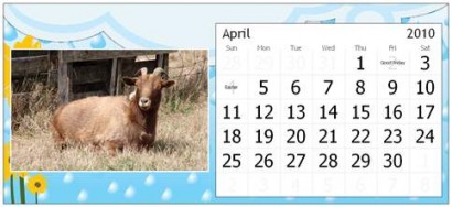 April Page for Rural Ramblings Critter Calendar for 2010 April Page for Rural Ramblings Critter Calendar for 2010