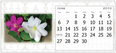 June Page of the Rural Ramblings Floral Calendar for 2010