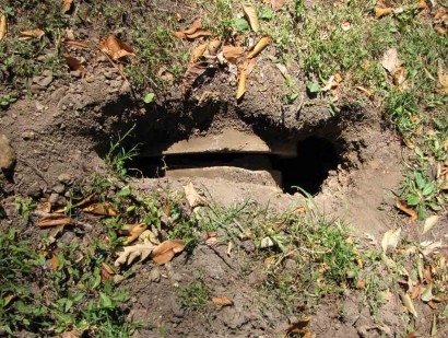 Exposed joint of culvert. picture of broken culvert joint